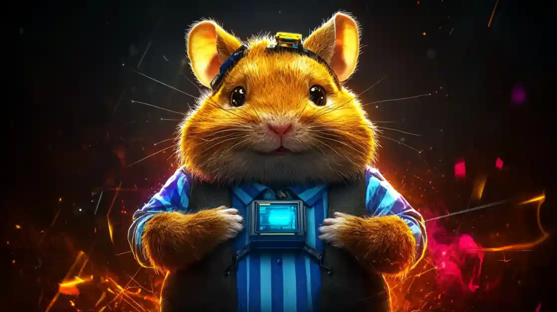 A cute and tech-savvy hamster character wearing a vest and a headset, representing the playful and innovative spirit of 6777bet.